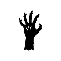 Fototapeta premium Creepy hand silhouette on transparent background