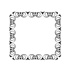 Vintage Ornamental Vector Frame – Elegant Black Vector Border, SVG