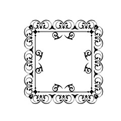 Vintage Ornamental Vector Frame – Elegant Black Vector Border, SVG