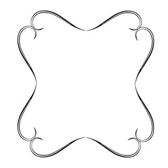 Vintage Ornamental Vector Frame – Elegant Black Vector Border, SVG