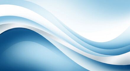 Fototapeta premium An abstract background with smooth, flowing waves and lines in a clean, blue and white palette, creating a sense of elegant and dynamic motion.