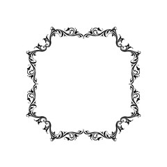 Vintage Ornamental Vector Frame – Elegant Black Vector Border, SVG