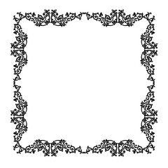 Vintage Ornamental Vector Frame – Elegant Black Vector Border, SVG