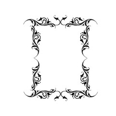 Vintage Ornamental Vector Frame – Elegant Black Vector Border, SVG
