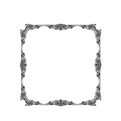 Vintage Ornamental Vector Frame – Elegant Black Vector Border, SVG