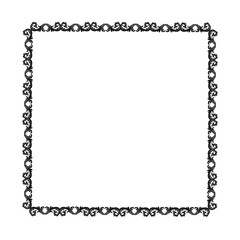 Vintage Ornamental Vector Frame – Elegant Black Vector Border, SVG