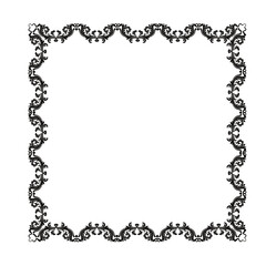 Vintage Ornamental Vector Frame – Elegant Black Vector Border, SVG