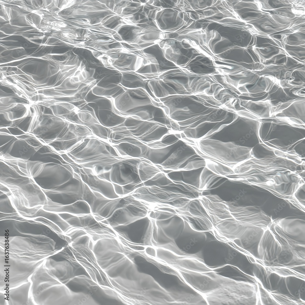 Poster Close up view of water surface with light reflecting off the ripples creating abstract patterns