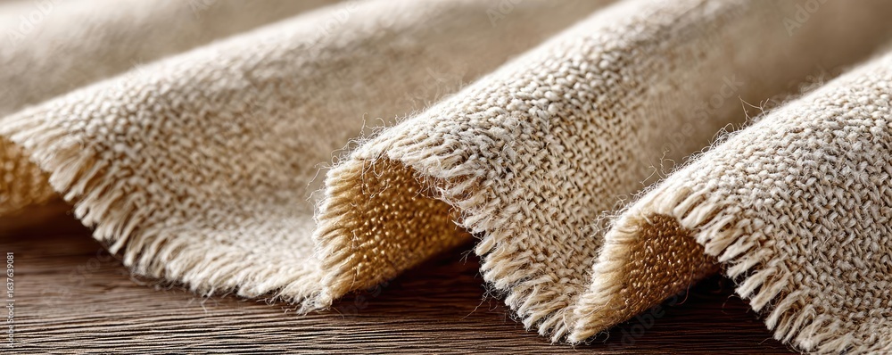 Poster torn section of knit linen concept. close-up of soft fabric textures with intricate details.