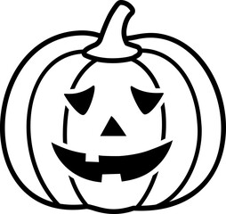 Jack-o-lantern outline.
Halloween pumpkin  with face outline isolated.
Halloween pumpkin icon vector.
Transparent background.

