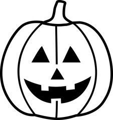 Jack-o-lantern outline.
Halloween pumpkin  with face outline isolated.
Halloween pumpkin icon vector.
Transparent background.
