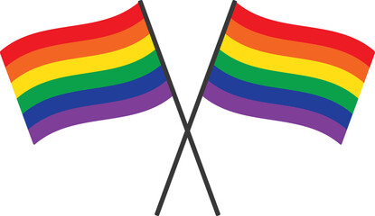 Rainbow colored flag flat icon. LGBTQI concept.