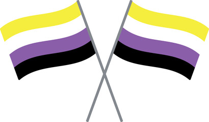 Non-binary flag. LGBTQI concept. Flat design illustration.