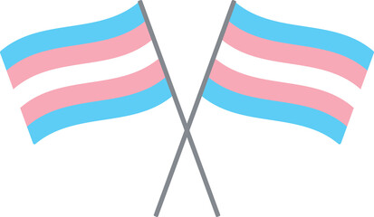 Transgender flags. LGBTQI concept. Flat design illustration.

