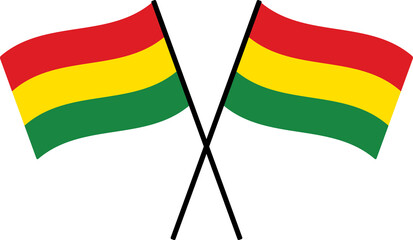 Red, yellow and green colored flag as the colors of the Black History Month flag. Flat design illustration.	
