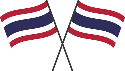  Flat design illustration of Thailand flag.
