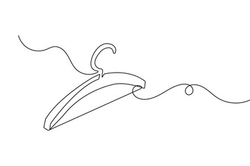 Fototapeta premium Minimalist style clothes hangers continuous one line drawing isolate outline vector illustration design 