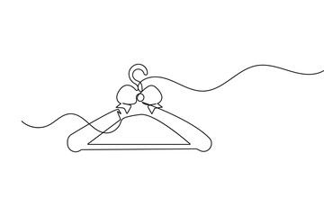 Minimalist style clothes hangers continuous one line drawing isolate outline vector illustration design
