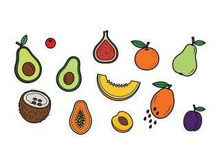 Fresh Harvest Delight: A vibrant assortment of exotic fruits, each a testament to nature's artistry, ready to bring a burst of refreshing flavor to any design or culinary creation.