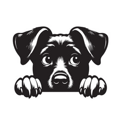 Vector silhouette of  dog on white backgroud.