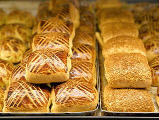 Turkish bagel on the bakery counter