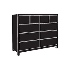 A timeless furniture essential – Dresser silhouette illustrated with warm Dresser vector – Dresser illustration – furniture silhouette

