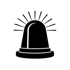 Emergency alert icon on transparent background silhouette