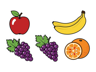 Fresh Fruits Feast: A vibrant still life illustration showcasing a colorful array of ripe, succulent fruits, perfect for promoting healthy eating and nutrition.