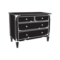 Refined storage for elegant interiors – Dresser silhouette captured in cozy Dresser vector – Dresser illustration – furniture silhouette


