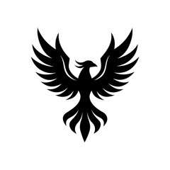 Phoenix black design on transparent background silhouette