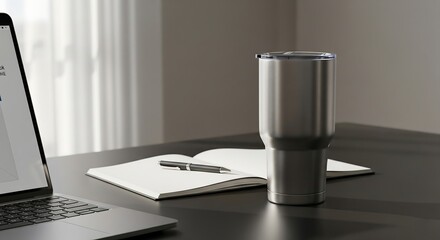 tumblr stainless steel mock up in office table