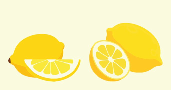 Flat Design Lemon Vector Clipart Set