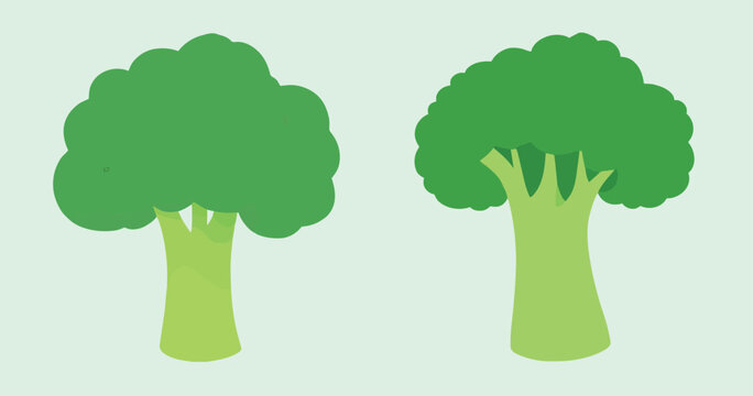 Stylized Broccoli Vector Clipart for Healthy Food Design