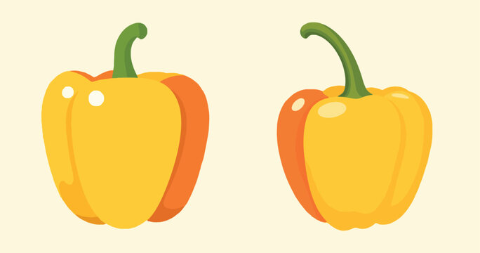Colorful Bell Pepper Vector Clipart Set