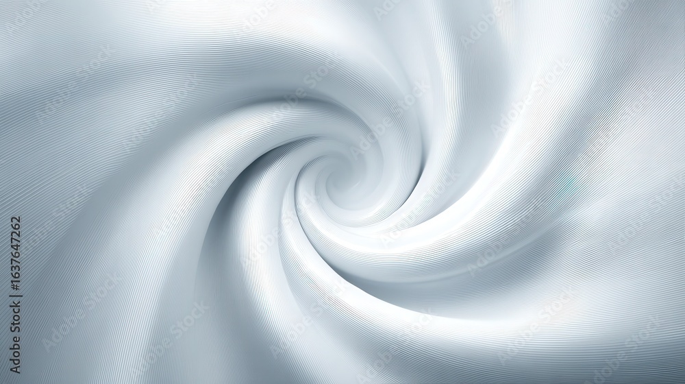 Poster a swirling pattern in shades of white, creating a dynamic, fluid visual effect that evokes a sense o
