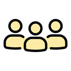 Business team icon flat line style illustration representing professional collaboration and corporate teamwork suitable for business presentations HR tools and project planning projects