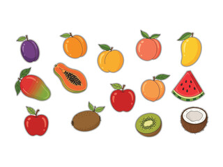 Vibrant Fruit Assortment: A visually appealing assortment of colorful fruits, each with its unique shape and texture. Each piece bursts with flavor, making a healthy and refreshing choice.