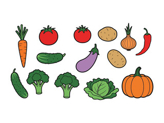 Assortment of Vegetables Illustration: A vibrant collection of fresh, organically sourced vegetables are artfully displayed.