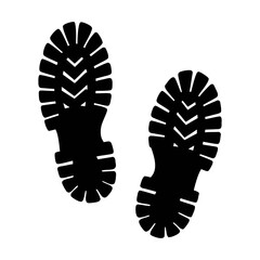 Footprint track vector design of shoe sole prints for walking trail and hiking adventure trip