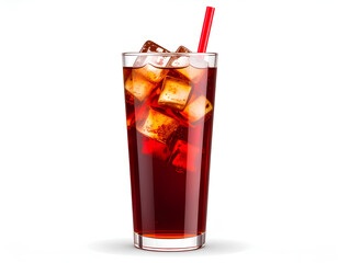glass of cola with ice png image
