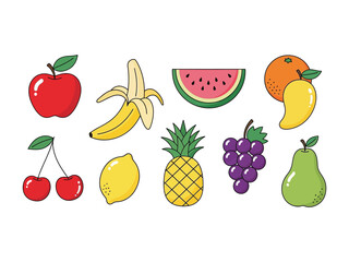 Variety of Fruits: A vibrant illustration featuring an assortment of delicious fruits, each offering a unique taste and texture, beautifully presented to entice the senses.