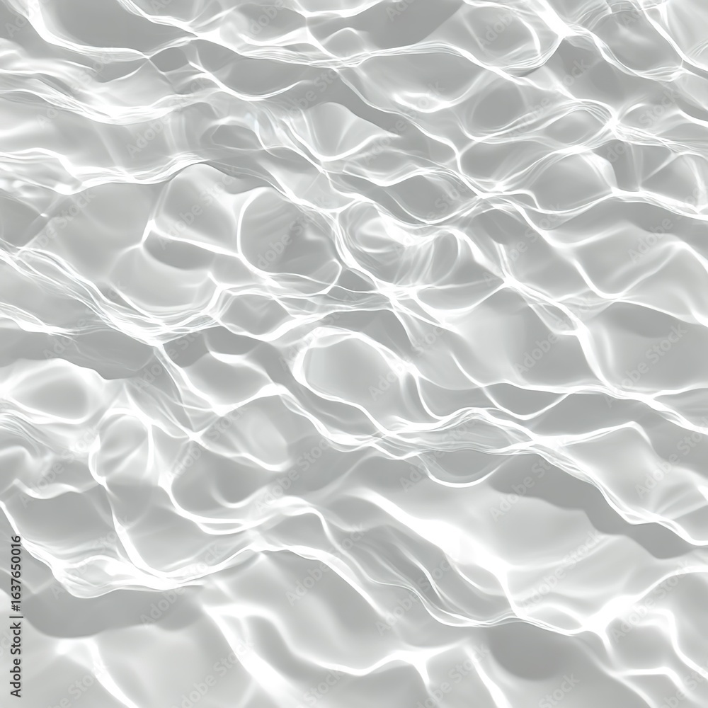 Poster abstract white water surface with light reflections and shadows creating a wavy pattern design