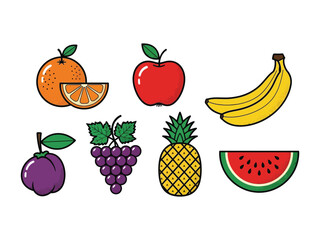 Fresh and Colorful Fruit Selection: A visually appealing assortment of vibrant fruits, bursting with freshness and natural flavors, offering a taste of health and nutrition.