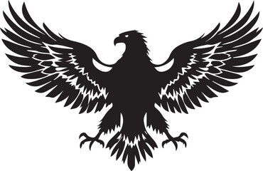 Obraz premium A majestic eagle with wings spread, a powerful and fierce vector silhouette