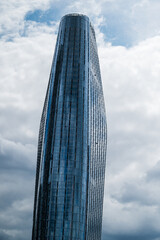 famous london skyscraper One Blackfriars against cloudy sky