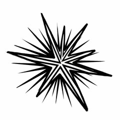 Fototapeta premium Abstract starburst design with sharp black lines and white fill