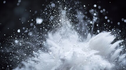 beautiful white powder explosion