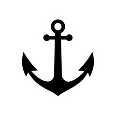 Anchor simple black on transparent background silhouette