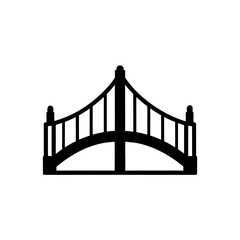 Silhouette of a bridge on transparent background