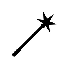 A simple magic wand on transparent background silhouette